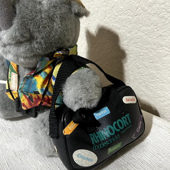 Rhinocort Aqua Nasal Spray Rhinoceros Plush 9" Tourist Advertising / Promotional - Picture 2 of 6